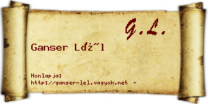 Ganser Lél névjegykártya